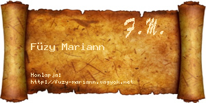 Füzy Mariann névjegykártya