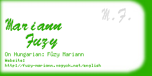mariann fuzy business card