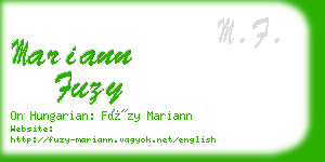 mariann fuzy business card